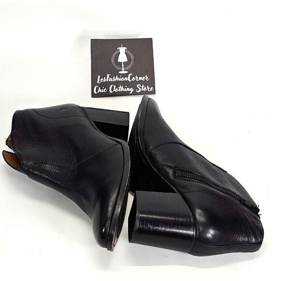 Frye Women’s Black Leather Nora Zip Short Ankle Block Heel Boot Size 9B 1778 - Picture 11 of 16